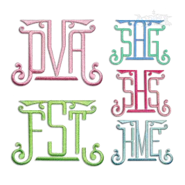 Pillar Monogram Machine Embroidery Font - Apex All Digitized