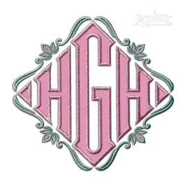 Applique Vienna Fancy Monogram Machine Embroidery Font