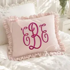 Pillow Talk Bespoke Monogram Embroidery Font EAE