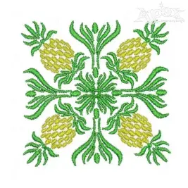 Pineapple Art Embroidery Design