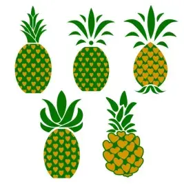 Pineapple with Heart-Shaped Eyes SVG Cuttable Files