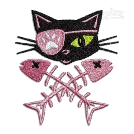 Pirate Cat Machine Embroidery Design