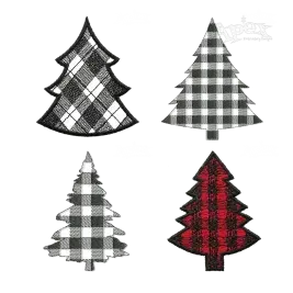 Plaid Pattern Christmas Tree Machine Embroidery Designs by Apex All