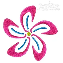 Plumeria Tropical Flowers Embroidery Designs