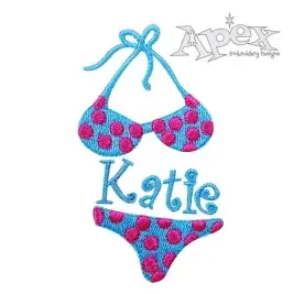 Polka Dot Bikini Embroidery Design
