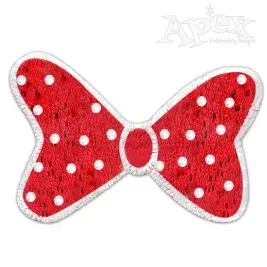Polka Dot Bow Embroidery Design