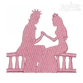 Princess and Prince Embroidery Design
