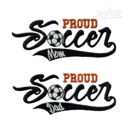 Proud Soccer Dad Mom Machine Embroidery Design by Apex Digitized