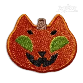 Cat in Pumpkin Shape Machine Embroidery Design by Apex