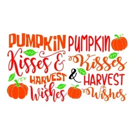Pumpkin Kisses Harvest Wishes SVG Cuttable Design