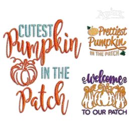 Pumpkin Patch Sayings Machine Embroidery Designs by Apex