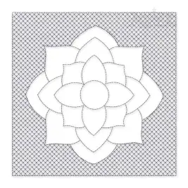 Quadruple Floral Quilt Block Embroidery Design