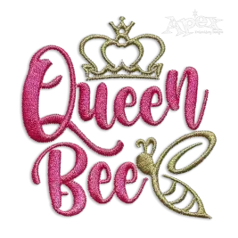 Queen Bee Cute Machine Embroidery Design by Apex