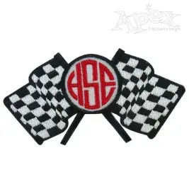 Racing Flags Frame Embroidery Design