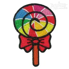 Rainbow Lollipop Embroidery Design