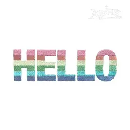 Rainbow Stripe Block Embroidery Font