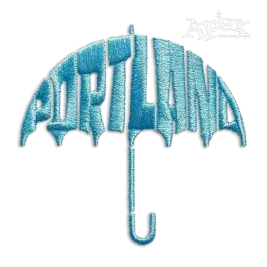Rainy Rain Portland Umbrella Machine Embroidery Designs