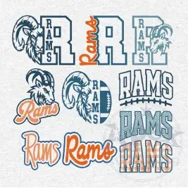 Rams School Mascot Sports Bundle Vector PNG Design