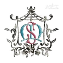 Raven True Interlocking Monogram Embroidery Font - Apex with frame 2
