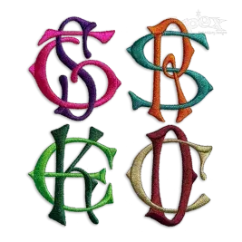 Raven True Interlocking Monogram Embroidery Font Apex Letter Designs
