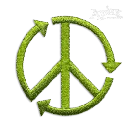 Recycle Peace Sign Machine Embroidery Design by Apex