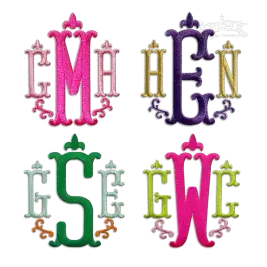 Regal Fleur Machine Monogram Embroidery Font by Apex