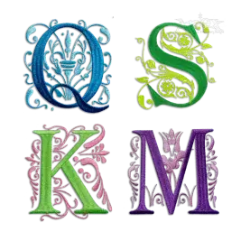 Regal Floral Monogram Machine Embroidery Font by Apex All