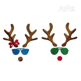 Cute Reindeer Sunglasses Boy and Girl Machine Embroidery Designs by Apex