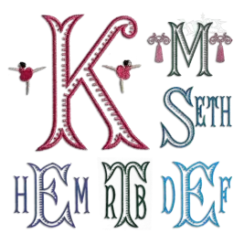 Ribbed Monogram Embroidery Font