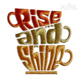 Rise and Shine Coffee Cup Idea Embroidery Designs