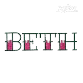 Rockabilly Machine Embroidery Fonts by Apex