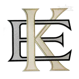 Roman 2-letter Interlocking Monogram Machine Embroidery Logo