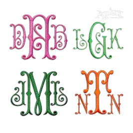 Romance Monogram Machine Embroidery Font by Apex Digitized