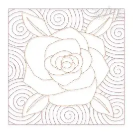 Rose Flower Quilt Block Embroidery Design
