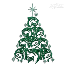 Rottweiler Dog Christmas Tree Machine Embroidery Design