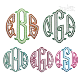 Round Circle Fishtail Sketch Embroidery Font by Apex All