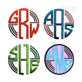 Round Lined Circle Machine Embroidery Font by Apex All
