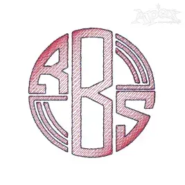 Round Lined Circle Gradient Sketch Monogram Embroidery Font
