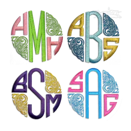 Art Deco Round Circle Machine Embroidery Font by Apex Digitized