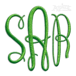Royal Circle Embroidery Font by Apex by Lettering