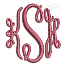 Royal Circle Monogram 3D Puff Embroidery Font