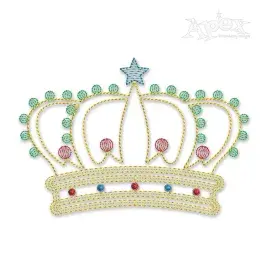 Royal Crown Sketch Embroidery Design