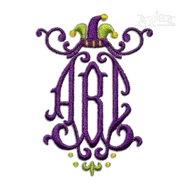 Mardi Gras Jester Swirl Decor Machine Embroidery Design | Apex a