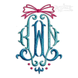 Bow Tie Machine Embroidery Design by Apex Design Letters