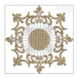 Royal Floral Pattern Quilt Block Embroidery Design