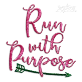 Run with Purpose Motivation Machine Embroidery Designs by Apex