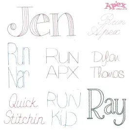 Running Stitch Embroidery Fonts Bundle thumbnail