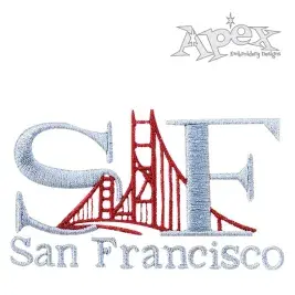 San Francisco w/ Golden Gate Embroidery Design
