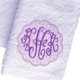  Scallop Monogram Knockdown Frame Embroidery Design