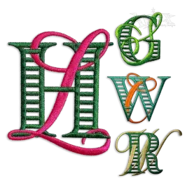 Script Ladders Interlocking Monogram Embroidery Font Apex Design Set